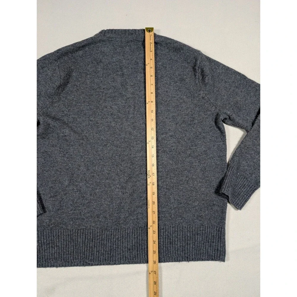 J. Crew Rugged Merino Wool Blend Sweater Mens XL Gray Crewneck Knit Outdoor
